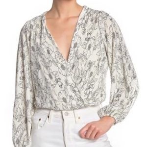 NWT ASTR Surplice Wrap Floral Blouse